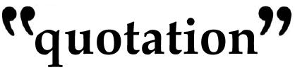 A picture of the word "quotation".