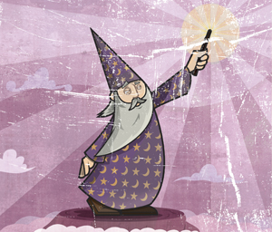 A picture of a wizard.