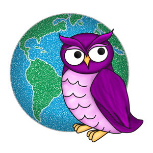 owl with a globe
